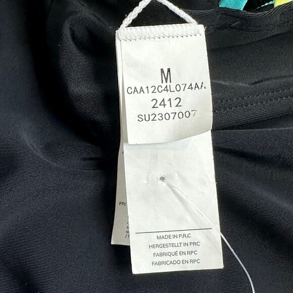 Cupshe Women 2 Piece Swimsuit Medium Black Neon Strappy Back High Waisted Cheeky - Picture 3 of 6